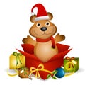Teddy Bear Xmas Gift Royalty Free Stock Photo