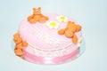 Teddy bears birthday fondant cake for kids Royalty Free Stock Photo