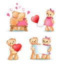 Teddy Bears Collection Love Vector Illustration Royalty Free Stock Photo