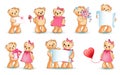 Teddy Bears Set Valentine Vector Illustration Royalty Free Stock Photo