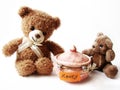 Teddy bears & honey Royalty Free Stock Photo