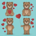 Teddy bears love set Royalty Free Stock Photo