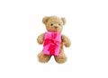 Teddy bears and pink gift boxes Royalty Free Stock Photo