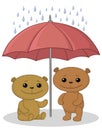 Teddy bears and umbrella