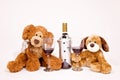 Teddy Bears with Wine Royalty Free Stock Photo