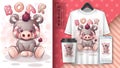 Teddy boar - poster and merchandising.