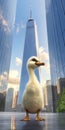 Teddy The Duck: Realistic Animal Portraits In New York Cityscape