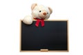 Teddy with empty blackboard