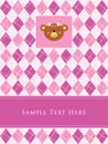 A teddy girl birthday arrival card