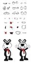 Teddy panda bear cartoon emotions set1