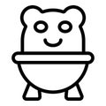 Teddy toilet bag icon outline vector. Comfort care