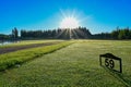 Tee at golfcourse early morning in Sweden Royalty Free Stock Photo