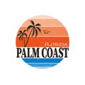 Florida PALM COAST city tee print logo badge emblem on a white background