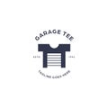 Tee tshirt garage, tshirt maker workshop logo icon template