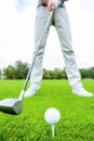 Teeing off. Royalty Free Stock Photo