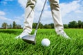 Teeing off. Royalty Free Stock Photo