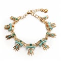 Teel Cactus Crystal And Gold Metal Bracelet - Inspired By Pharaohess