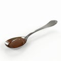 teel spoon containing chocolate pudding isolat , generated by AI