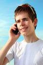 Teen with Apple iPhone Royalty Free Stock Photo