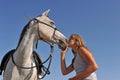 Teen and arabian horse