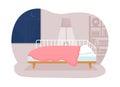 Teen bedroom 2D vector isolated illustration