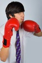 Teen in boxing gloves Royalty Free Stock Photo