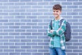 Teen boy back to school Royalty Free Stock Photo