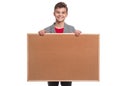 Teen boy with board Royalty Free Stock Photo