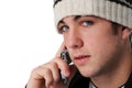Teen boy on the cell phone Royalty Free Stock Photo