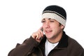 Teen boy on the cell phone Royalty Free Stock Photo