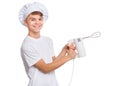 Teen boy in chef hat Royalty Free Stock Photo