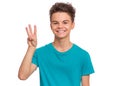 Teen boy emotions and signs Royalty Free Stock Photo