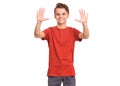 Teen boy emotions and signs Royalty Free Stock Photo