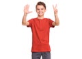 Teen boy emotions and signs Royalty Free Stock Photo