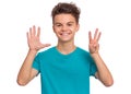 Teen boy emotions and signs Royalty Free Stock Photo