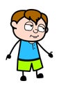 Teen Boy Expressionless Face Cartoon Royalty Free Stock Photo