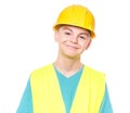 Teen boy in hard hat