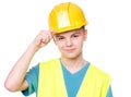 Teen boy in hard hat