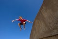 Teen Boy Jumping Blue Sky Royalty Free Stock Photo