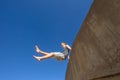 Teen Boy Jumping Blue Sky Royalty Free Stock Photo