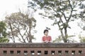 Teen Boy Outdoors Looking Away From Camera Royalty Free Stock Photo