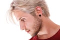 Teen boy with piercing and fashionable hairstyle Royalty Free Stock Photo