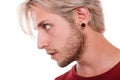 Teen boy with piercing and fashionable hairstyle Royalty Free Stock Photo