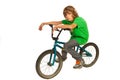 Teen boy resting on bike Royalty Free Stock Photo