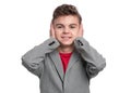 Teen boy in suit Royalty Free Stock Photo