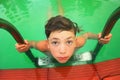 Teen boy in swimming pool close up photo Royalty Free Stock Photo