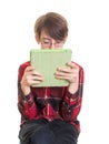 Teen boy with tablet computer