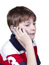 Teen boy talking on cell phone Royalty Free Stock Photo