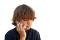 Teen Boy Talking on Mobile Phone Royalty Free Stock Photo