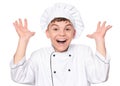 Teen boy wearing chef uniform Royalty Free Stock Photo